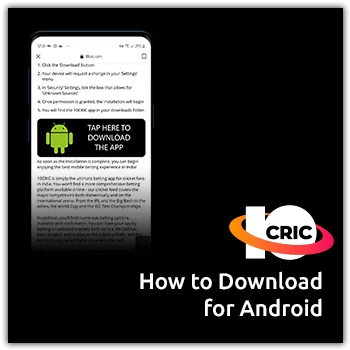 Downloading the 10cric apk for Android