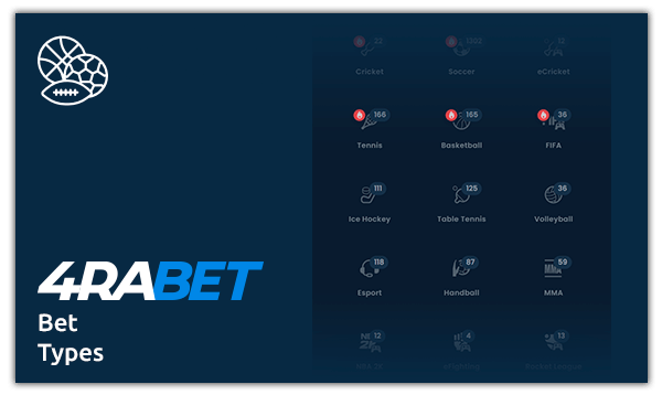 4rabet app bet types