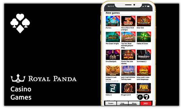 Casino games at Royal Panda app
