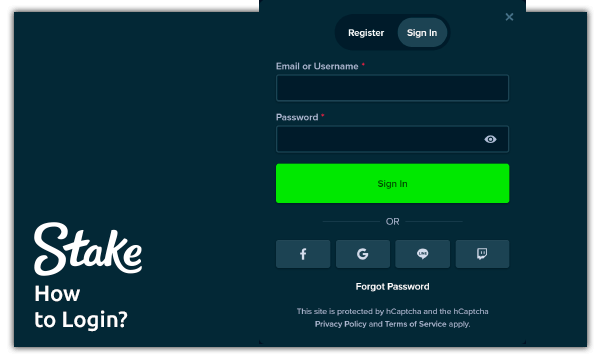 how to login on stake.com