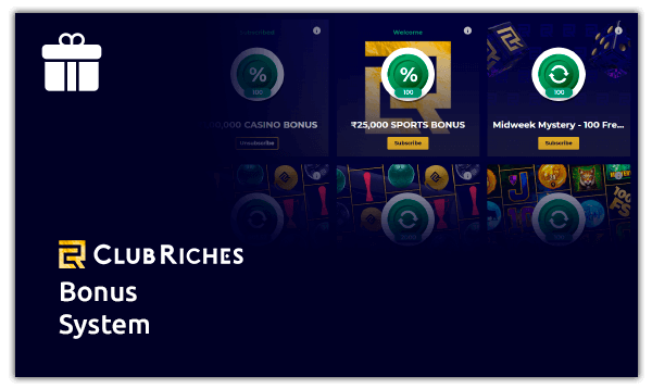club riches bonus system