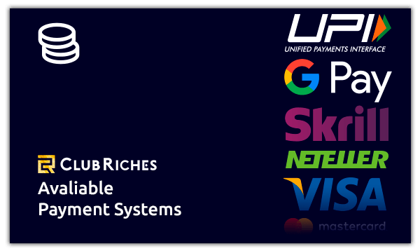 clubriches avaliable payment systems