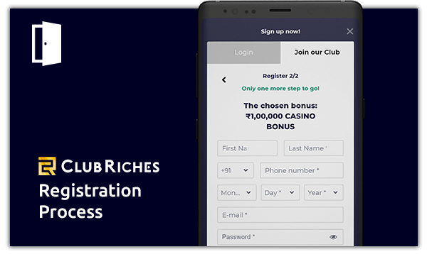 club riches registration process