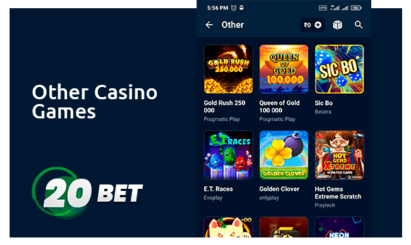 20bet other casino games