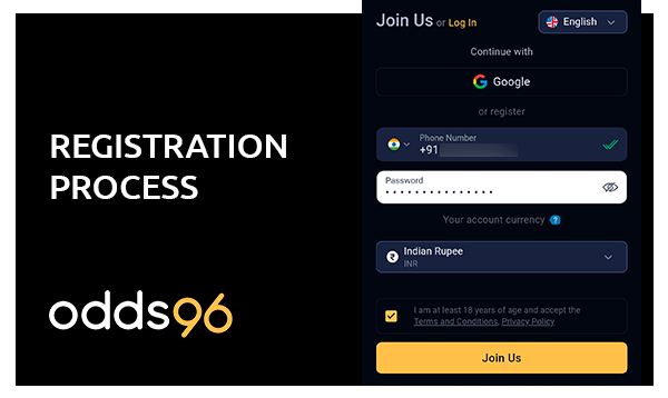 odds96 registration process