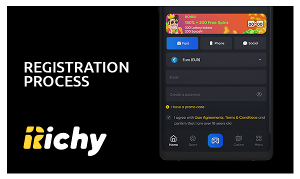 How to Register in the Richy Casino App