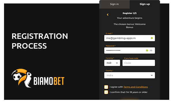Biamobet Casino App Registration Process
