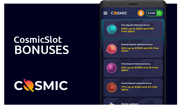 Welcome and Other Bonuses in the Cosmicslot App