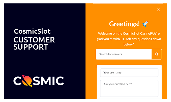cosmicslot customer support
