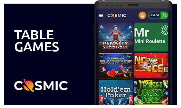 cosmicslot table games