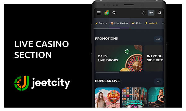 jeetcity live casino section