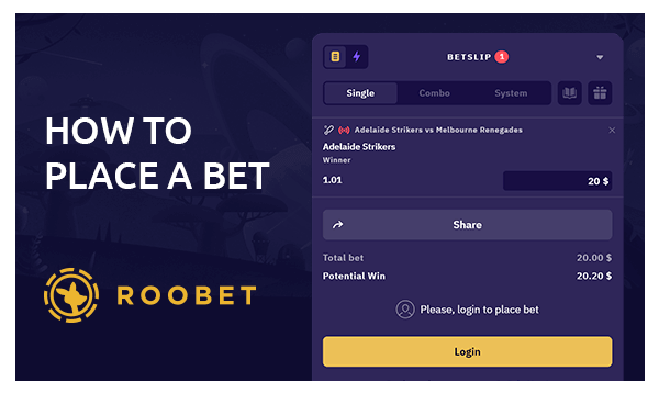 How to place a bet at the roobet app