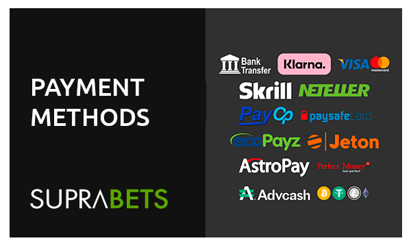Suprebets Betting and Casino Payment Methods