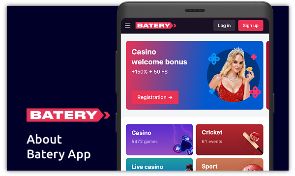 Batery's mobile app for Android and iOS allows you to place bets on the go