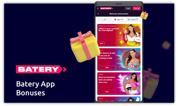 The Batery mobile app offers generous bonuses and various promotions to users from India