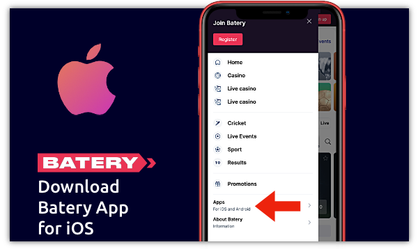Download the Batery app for iOS, available on both iPhone and iPad